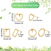 36 Pair 3 Styles 304 Stainless Steel Rectangle & Heart & Flat Round Stud Earrings EJEW-DC0001-10-5