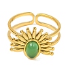 Oval Natural Green Onyx Agate Finger Rings RJEW-Q822-49G-01-2