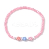 6Pcs 6 Colors Flower Acrylic Stretch Bracelets BJEW-JB10235-01-3