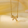 Brass Micro Pave Clear Cubic Zirconia Pendant Necklaces for Women FS-WG014CD-15-1