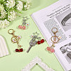 4Pcs 4 Styles Cherry Resin & Alloy Pendant Decorations HJEW-CA0001-73-5