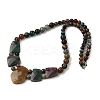 Natural Indian Agate Faceted Bib Graduated Beaded Necklaces for Women NJEW-B128-01E-4