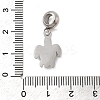 304 Stainless Steel Sea Animal European Dangle Charms X-STAS-D153-04A-P-3