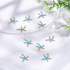 10Pcs Starfish Alloy Resin Pendants ALRI-LP0001-01-1