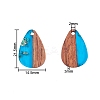 Transparent Resin & Walnut Wood Pendants RESI-CJ0001-87-2