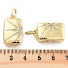 Brass Pave Clear Cubic Zirconia Pendants KK-U009-11B-G-3