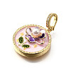 Brass Micro Pave Cubic Zirconia & Enamel Pendants KK-R222-10G-01-2