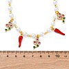 Brass Micro Pave Clear Cubic Zirconia Beaded Necklaces NJEW-Z059-06G-01-5