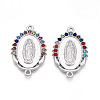 Alloy Rhinestone Connector Charms ALRI-T011-07-1