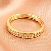 Brass Micro Pave Cubic Zirconia Adjustable Finger Rings for Women RJEW-Z113-24G-5
