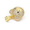 Brass Micro Pave Cubic Zirconia Pendants KK-P224-09G-01-3