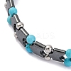 Synthetic Turquoise Beaded Bracelets BJEW-P339-03P-03-2
