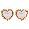 304 Stainless Steel Shell Heart Stud Earrings for Women EJEW-Z095-02G-4