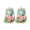 Light Gold Tone Alloy Enamel Pendants ENAM-B028-11KCG-1
