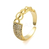 Clear Cubic Zirconia Open Cuff Rings RJEW-L120-006G-1