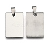 Non-Tarnish 201 Stainless Steel Rectangle Mirror Polished Finish Stamping Blank Tag Pendants X-STAS-S030-01-1