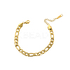 304 Stainless Steel Figaro Chain Bracelets for Women STAS-OY012-44G-1