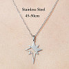 Non-Tarnish 201 Stainless Steel Hollow Star Pendant Necklace NJEW-OY001-88-3