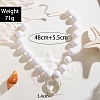 Glass Heart Pendant Round Plastic Beaded Necklaces for Women FS-WG4AA6D-04-2