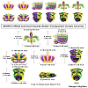 12Pcs 6 Style MARDI GRAS Carnival Double-Sided Transparent Acrylic Pendant SACR-CJ0001-67-8
