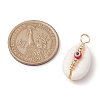 Natural Cowrie Shell Pendants PALLOY-JF02662-01-3