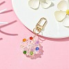 Flat Round Glass Pendant Decorations HJEW-TA00195-2