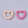 Rainbow ABS Plastic Imitation Pearl Linking Rings OACR-T015-04-04-2