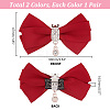 2 Pairs 2 Colors Bowknot Polyester Shoe Decorations FIND-PH0018-79-2