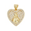 Brass Micro Pave Cubic Zirconia Pendants KK-P323-11B-G02-1