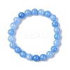 Natural Dyed Aquamarine Round Beads Stretch Bracelets for Women AP1591-3-1