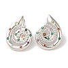 Rack Plating Brass Micro Pave Cubic Zirconia Stud Earrings EJEW-B062-14P-01-1