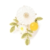 Flower Alloy Brooches for Backpack Clothes JEWB-F038-03LG-1