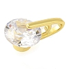 Flat Round Rack Plating Brass with Cubic Zirconia Pendants Charms KK-S396-21-2