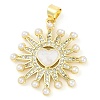 Rack Plating Brass Micro Pave Clear Cubic Zirconia Pendants KK-P287-46A-G-1