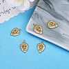 5Pcs Brass Micro Pave Clear & Green Cubic Zirconia Pendants ZIRC-SZ0003-16-6