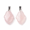 Natural Rose Quartz Pendants G-B041-03P-12-2