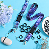 2Pcs 2 Style Polyester Ribbon Card Holder Lanyard DIY-GF0008-32-4