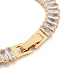 Brass Pave Clear Cubic Zirconia Rectangle Link Bracelets BJEW-B094-11B-G-3