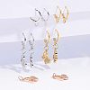 Brass Huggie Hoop Earring Findings KK-NB0002-27-4