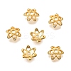 Brass Micro Pave Clear Cubic Zirconia Bead Caps KK-G600-21G-1