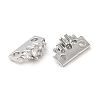 Brass Micro Pave Clear Cubic Zirconia Slide Charms KK-P239-16P-2