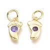Brass Micro Pave Cubic Zirconia Pendants KK-P187-08C-G-2