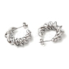 Non-Tarnish 304 Stainless Steel Twist Round Earrings EJEW-K244-29P-2