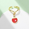 Brass Enamel Open Cuff Rings for Women RJEW-U057-27G-2
