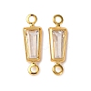 Brass Pave Clear Cubic Zirconia Connector Charms KK-Z121-06G-01-1