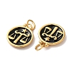 Ion Plating(IP) 304 Stainless Steel Enamel Pendants STAS-A080-43G-12-2