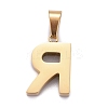 Ion Plating(IP) 304 Stainless Steel Letter Pendants STAS-H127-R-G-2