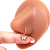 316L Surgical Stainless Steel Cubic Zirconia Dangle Hoop Nose Ring with Charms WG2DADE-03-1