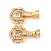 Brass Micro Pave Clear Cubic Zirconia Fold Over Clasps KK-H292-14G-1