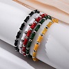 304 Stainless Steel Beaded Bracelets for Women BJEW-M056-04P-1